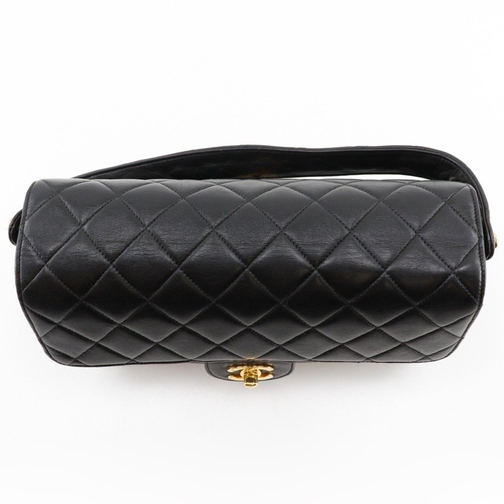 CHANEL Double-Face Handbag, Matelasse Lambskin, Black, Turnlock, Women's, - Picture 9 of 10